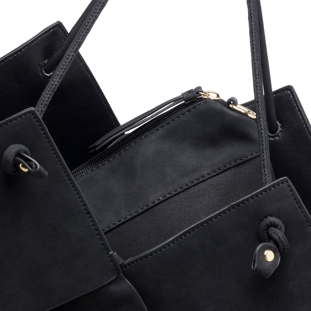Borsa a spalla nera effetto intrecciato Swish Jeans Ellis