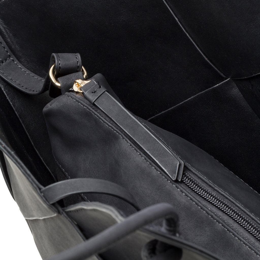 Borsa a spalla nera effetto intrecciato Swish Jeans Ellis