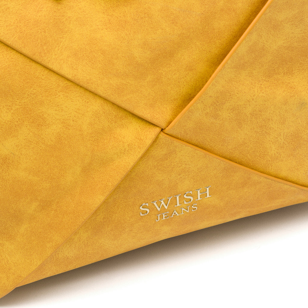 Borsa a spalla gialla effetto intrecciato Swish Jeans Ellis