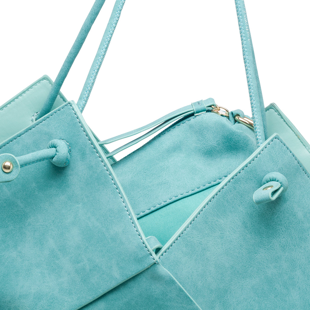 Borsa a spalla turchese effetto intrecciato Swish Jeans Ellis