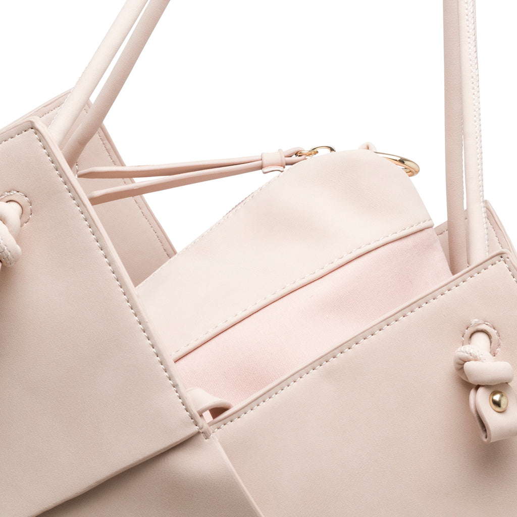 Borsa a spalla rosa effetto intrecciato Swish Jeans Ellis