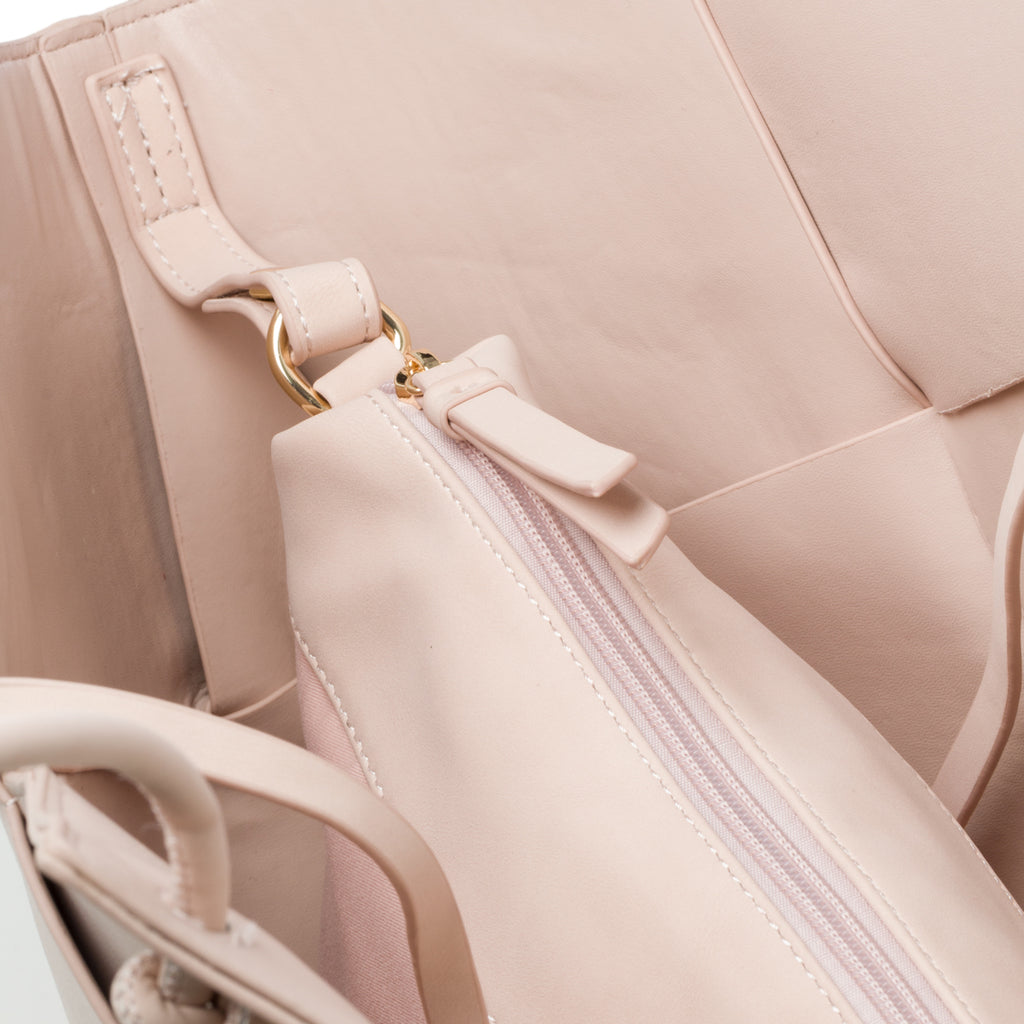 Borsa a spalla rosa effetto intrecciato Swish Jeans Ellis