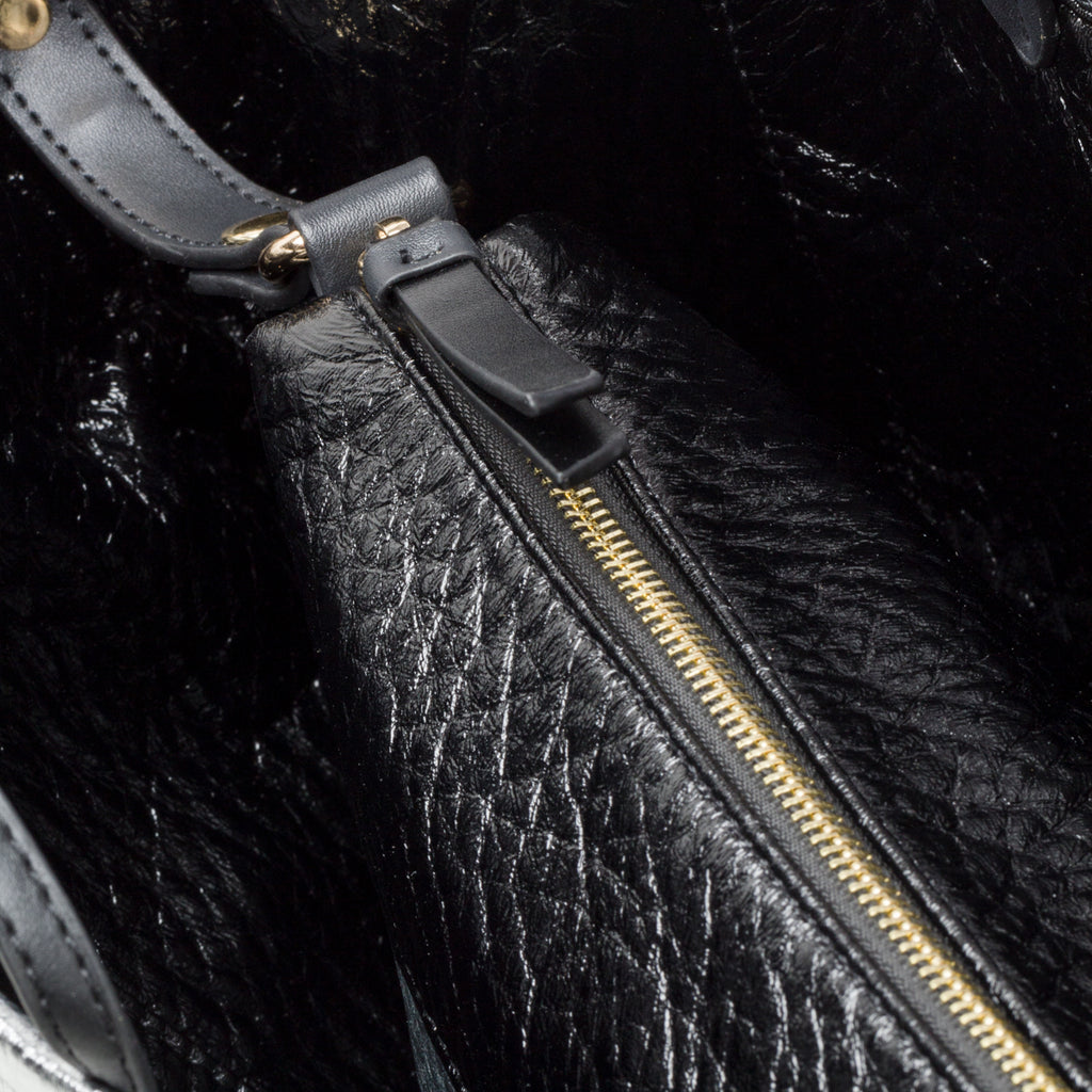 Borsa a spalla argento con maxi-logo Swish Jeans Mabel