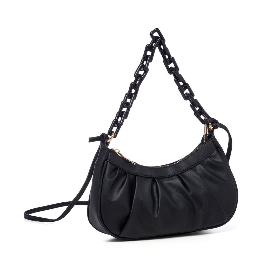 Borsa a mano nera con manico a catena Lora Ferres