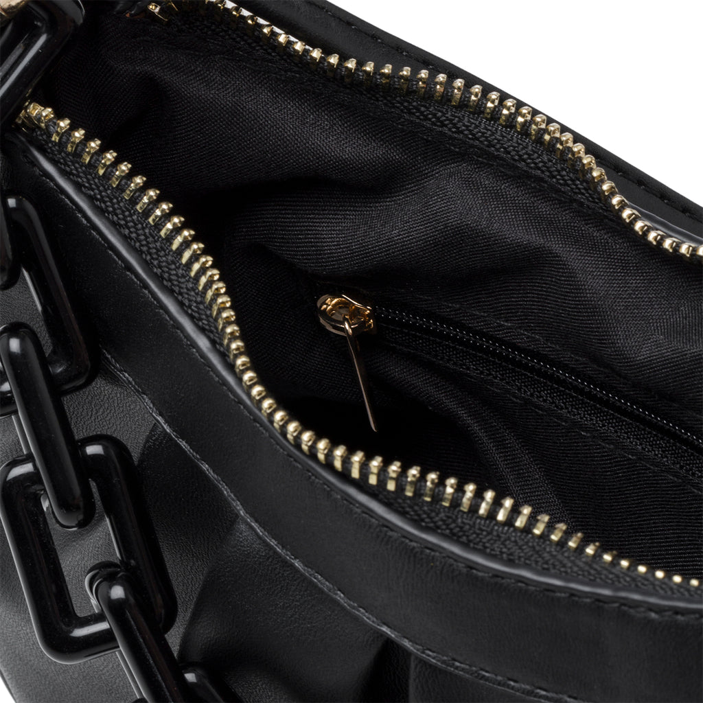 Borsa a mano nera con manico a catena Lora Ferres