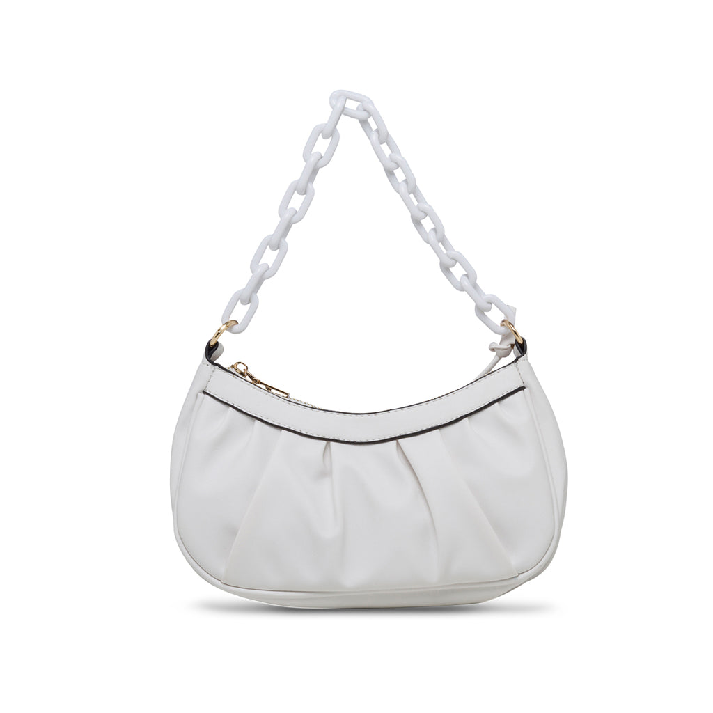 Borsa a mano bianca con manico a catena Lora Ferres