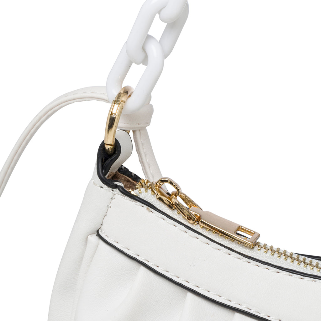 Borsa a mano bianca con manico a catena Lora Ferres
