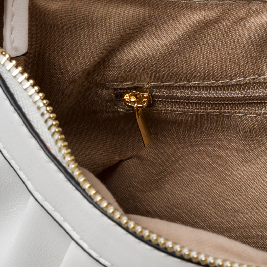 Borsa a mano bianca con manico a catena Lora Ferres