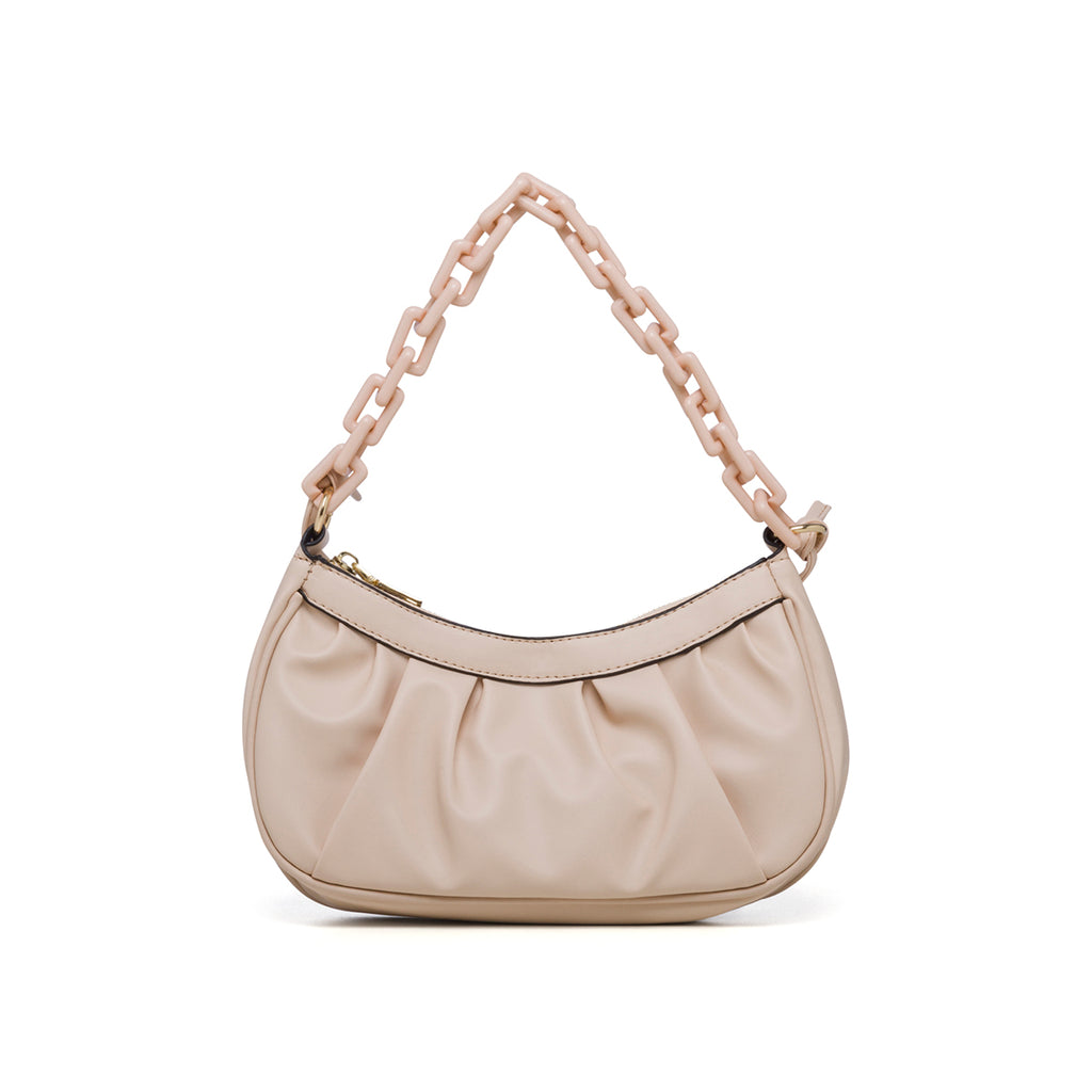 Borsa a mano rosa con manico a catena Lora Ferres