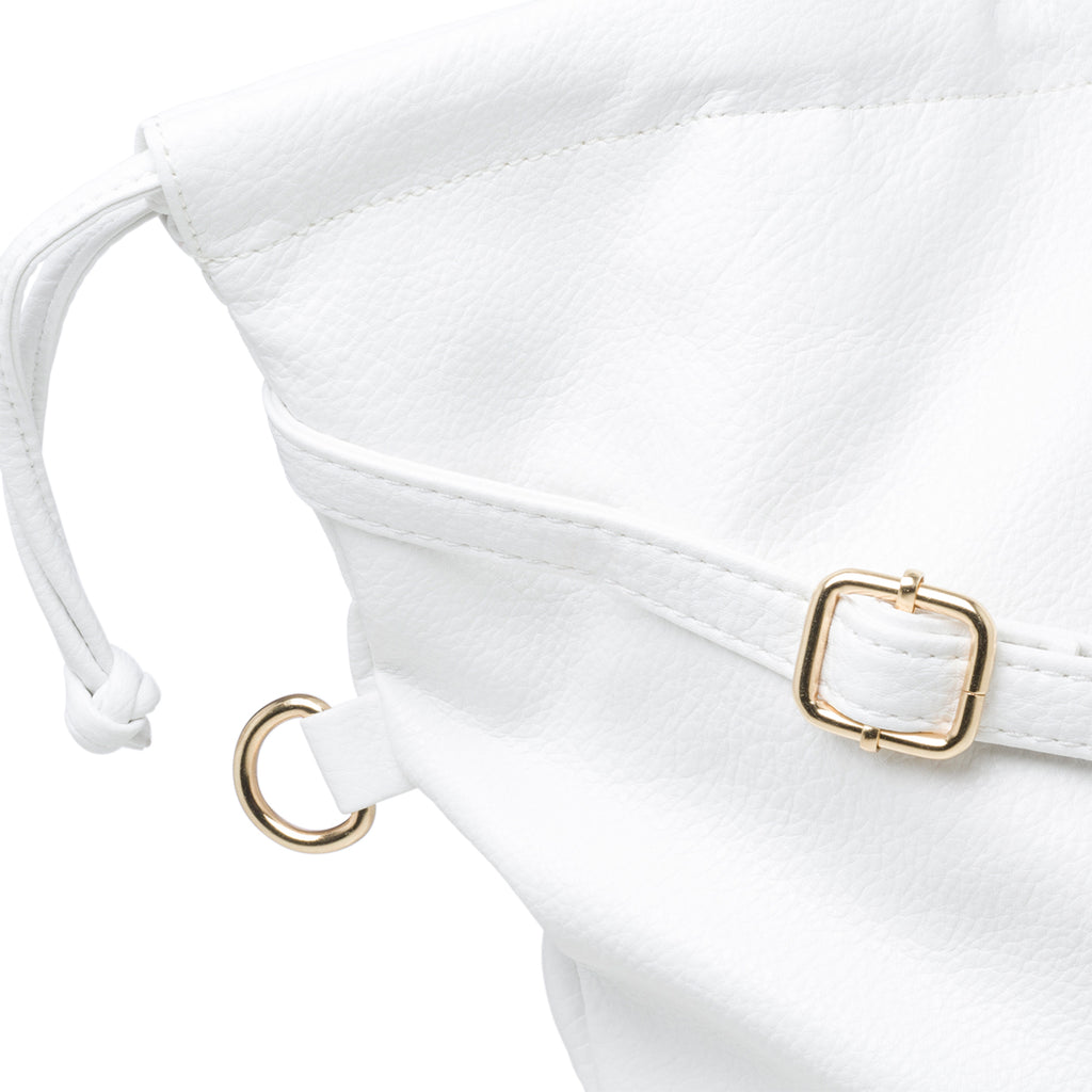 Borsa a spalla bianca con piccole borchie Lora Ferres