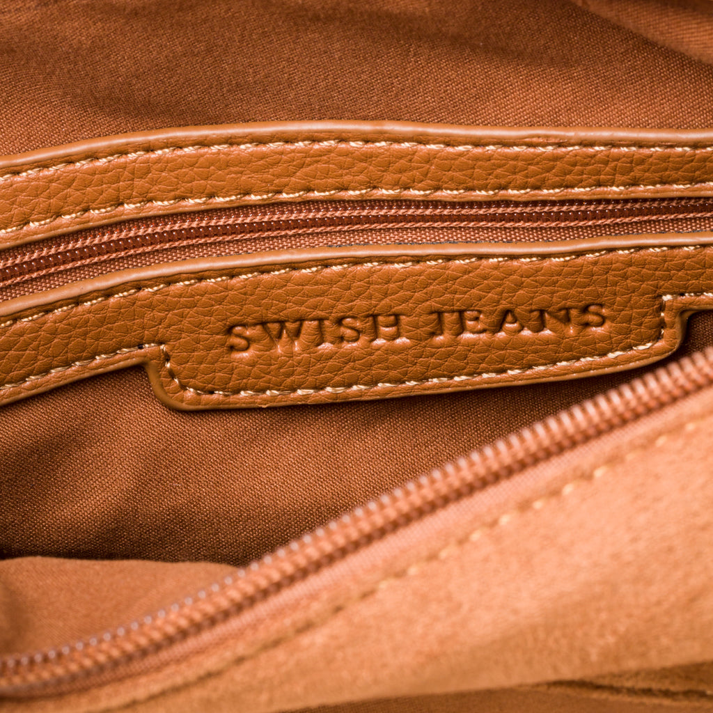 Borsa a spalla scamosciata marrone da donna Swish Jeans Valentina