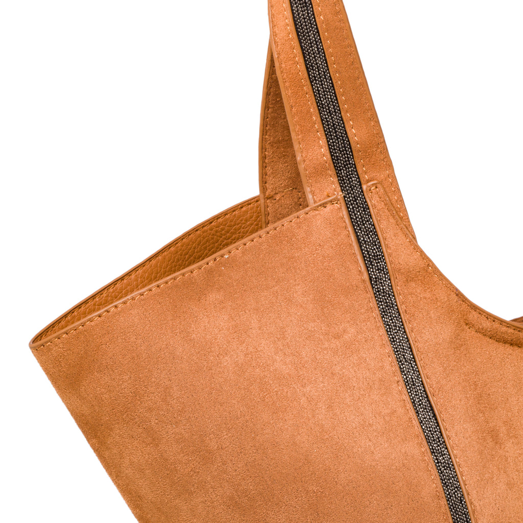 Borsa a spalla scamosciata marrone da donna Swish Jeans Valentina