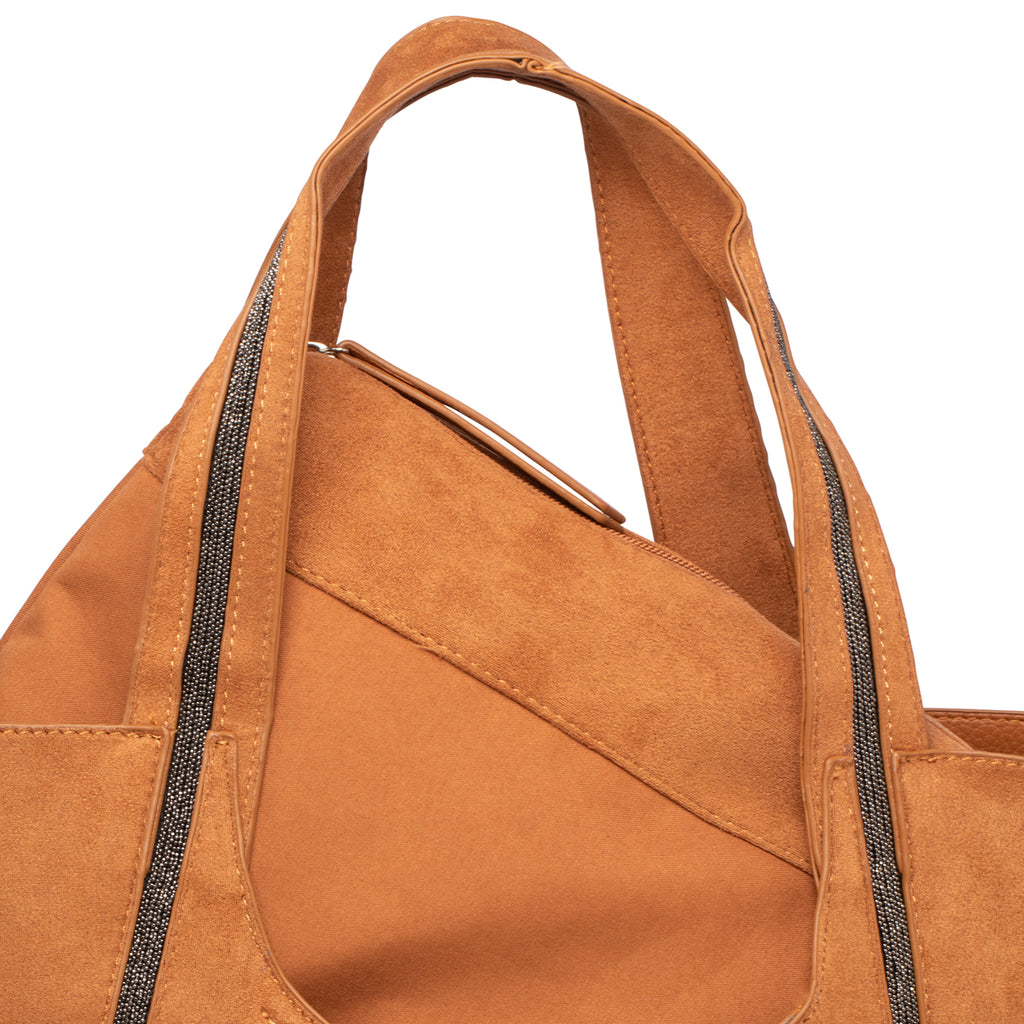 Borsa a spalla scamosciata marrone da donna Swish Jeans Valentina