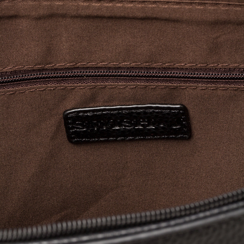 Borsa a spalla nera da donna con logo in metallo Swish Jeans