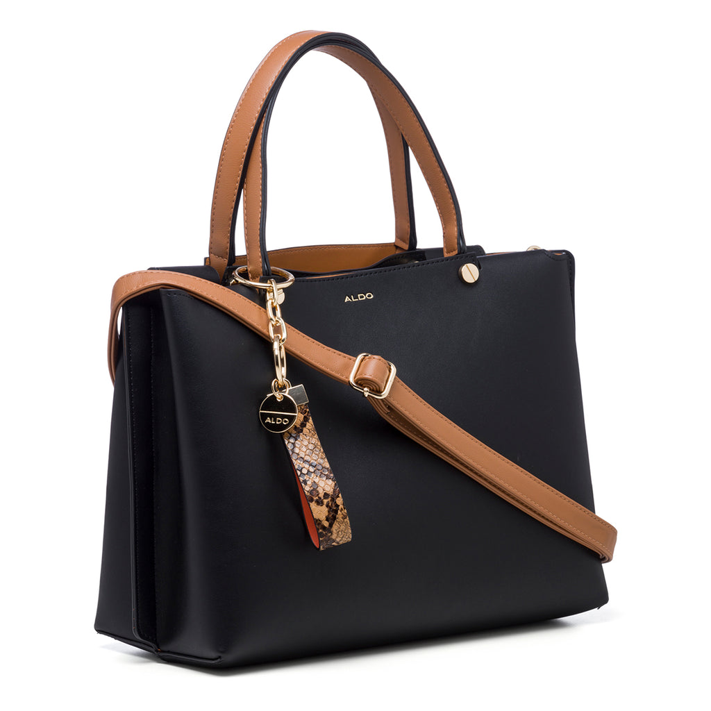 Borsa a spalla nera da donna con portachiavi ALDO Waviel