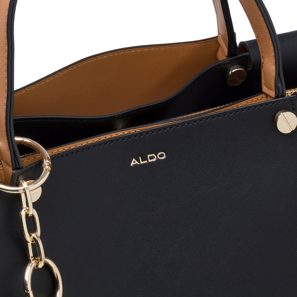 Borsa a spalla nera da donna con portachiavi ALDO Waviel