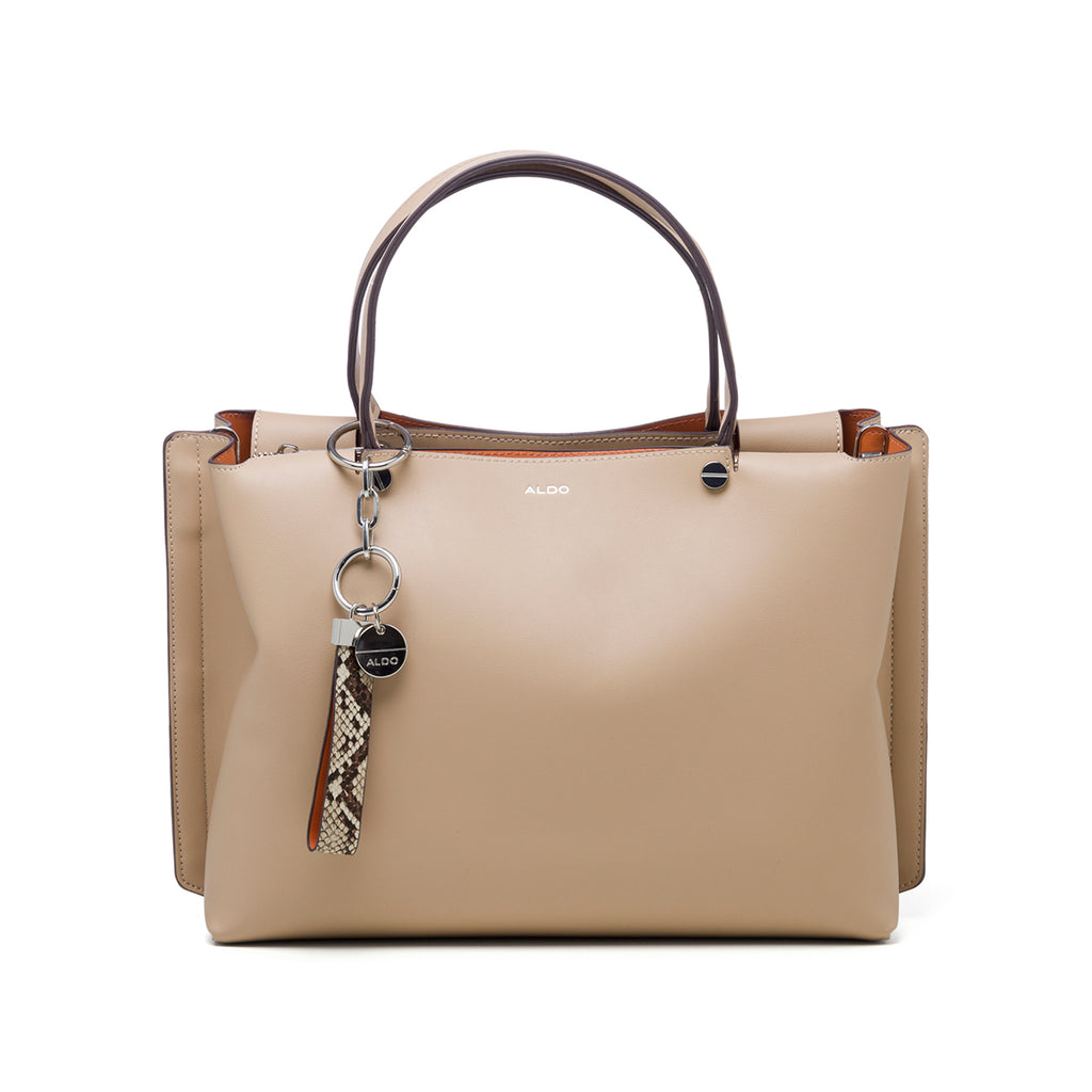 Borsa a spalla beige da donna con portachiavi ALDO Waviel