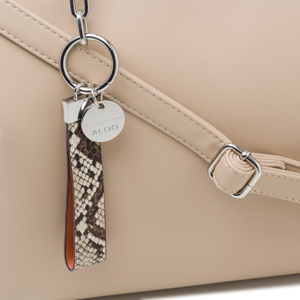 Borsa a spalla beige da donna con portachiavi ALDO Waviel