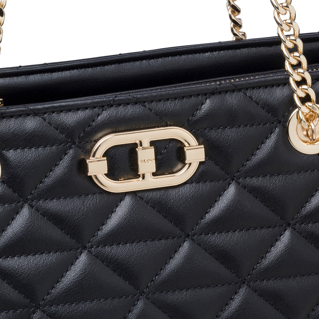 Borsa a spalla nera da donna effetto trapuntato ALDO Jazzie