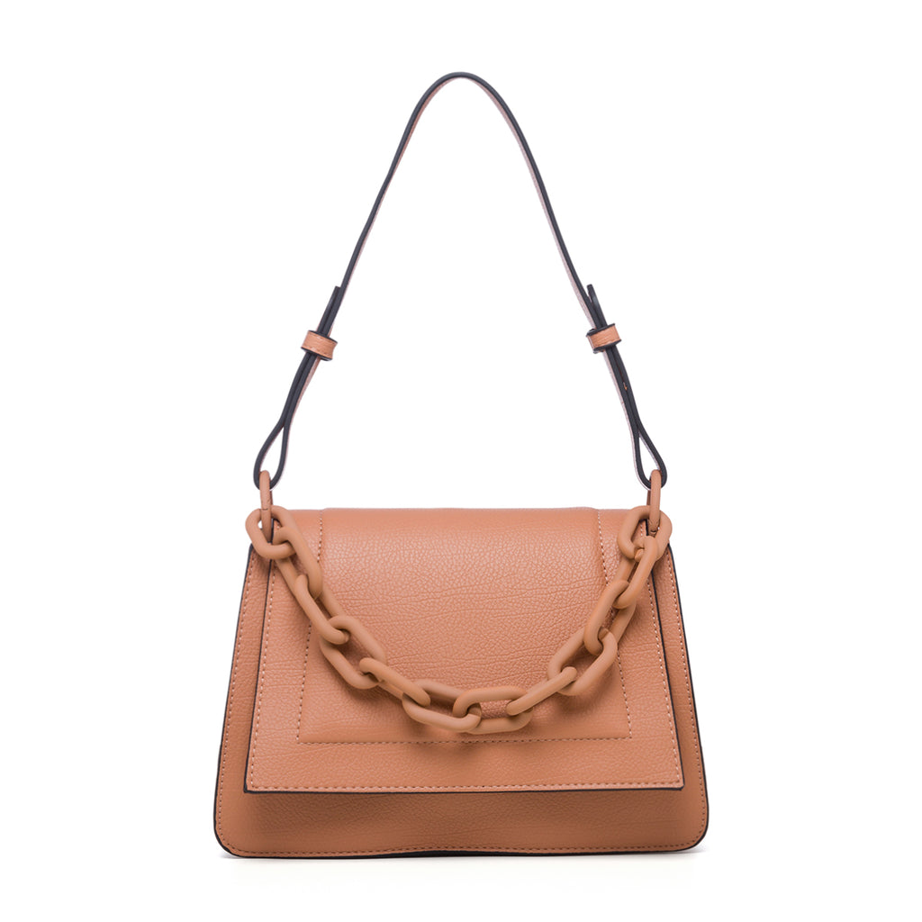 Borsa a mano rosa in pelle vegana con maxi-catena Call It Spring Rayah