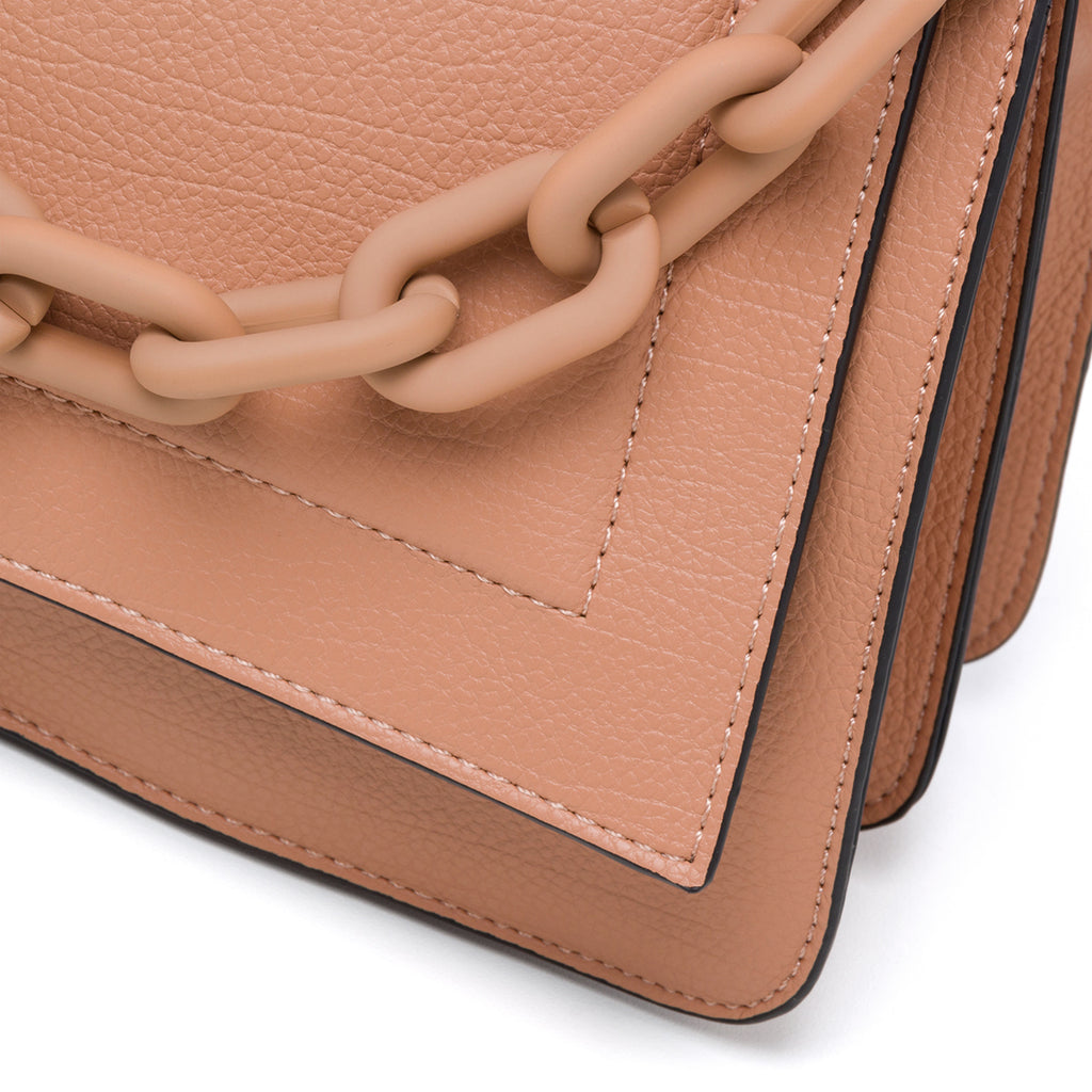 Borsa a mano rosa in pelle vegana con maxi-catena Call It Spring Rayah