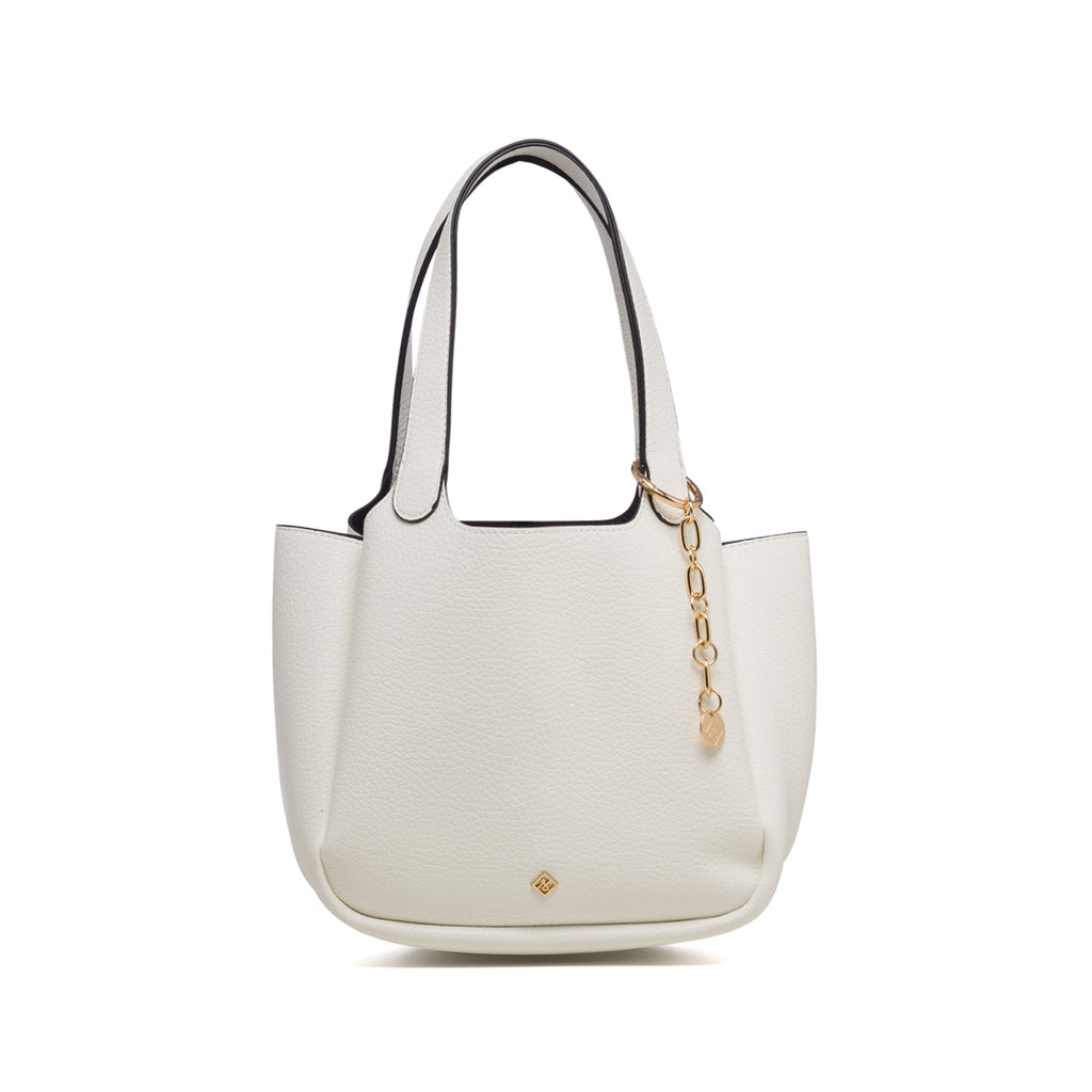 Borsa a spalla bianca in "pelle vegana" effetto martellato Call It Spring Vannna