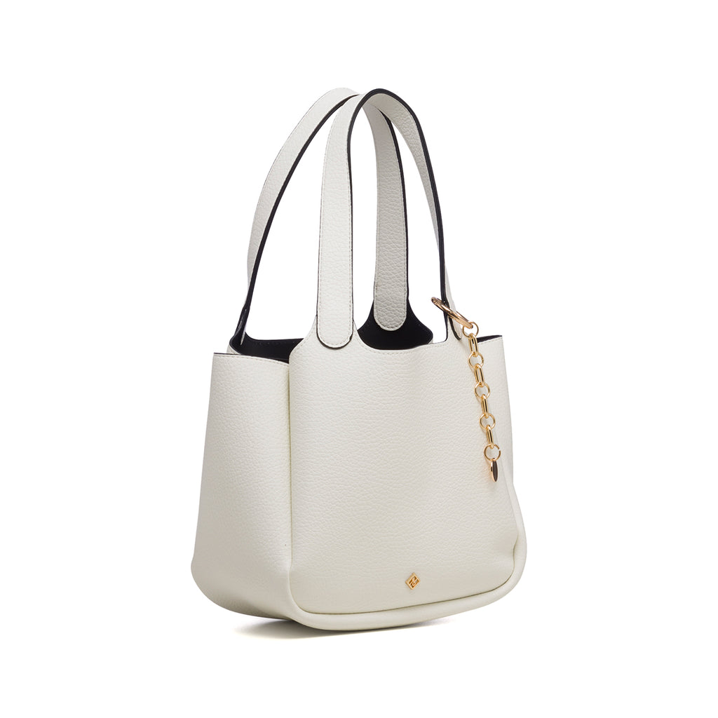 Borsa a spalla bianca in "pelle vegana" effetto martellato Call It Spring Vannna