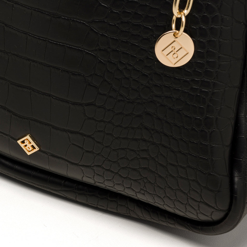 Borsa a spalla nera in "pelle vegana" effetto cocco Call It Spring Vannna