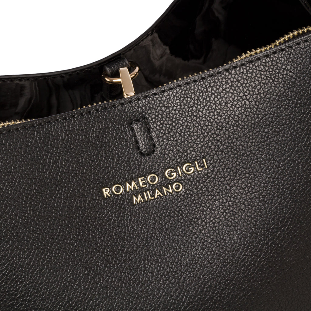 Borsa a spalla nera da donna Romeo Gigli Milano Aubrey