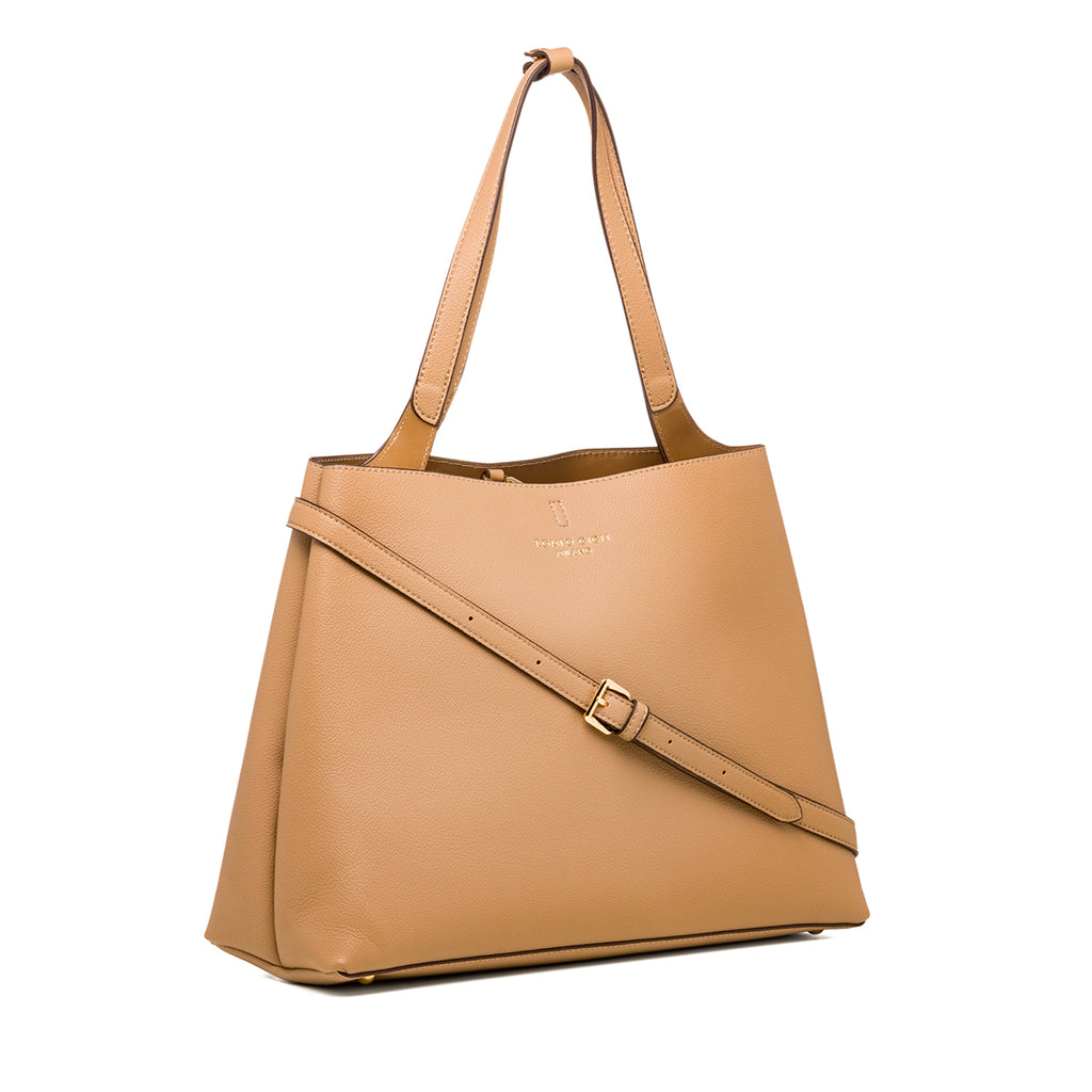 Borsa a spalla taupe da donna Romeo Gigli Milano Aubrey