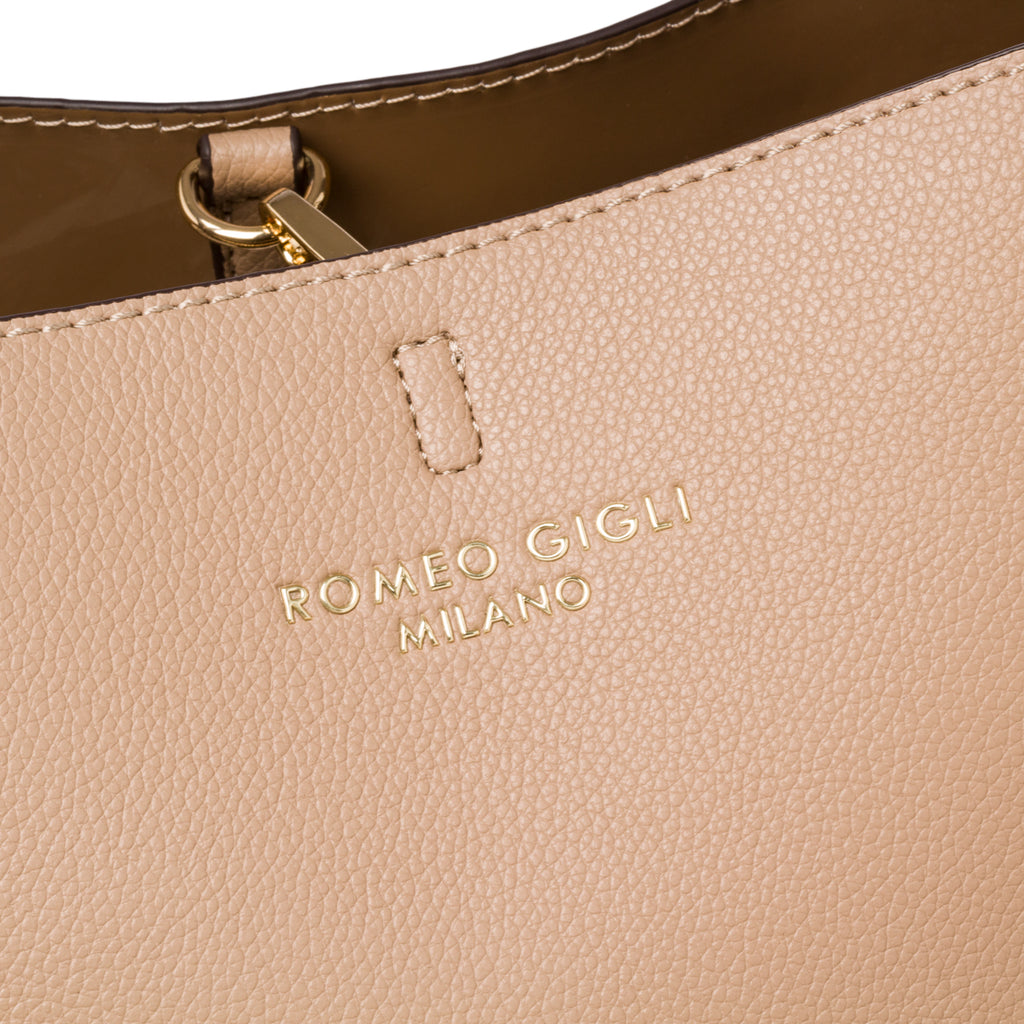 Borsa a spalla taupe da donna Romeo Gigli Milano Aubrey