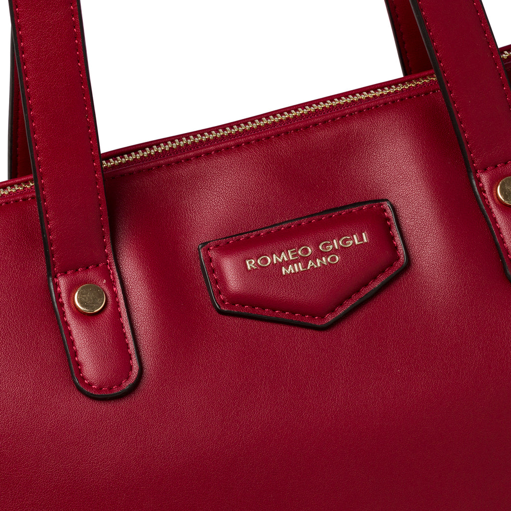 Borsa a spalla nera e rossa da donna Romeo Gigli Milano Imogen