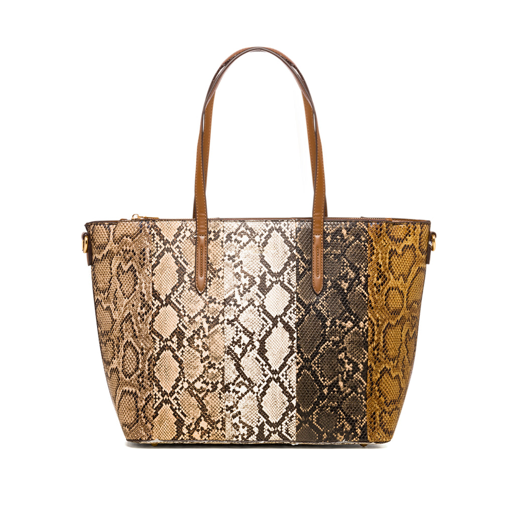 Borsa a spalla da donna effetto pitonato Romeo Gigli Milano Saffron