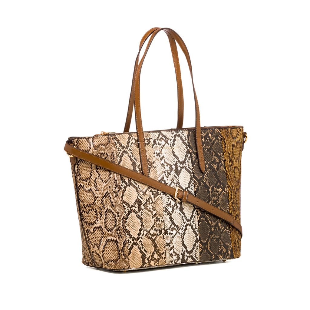 Borsa a spalla da donna effetto pitonato Romeo Gigli Milano Saffron