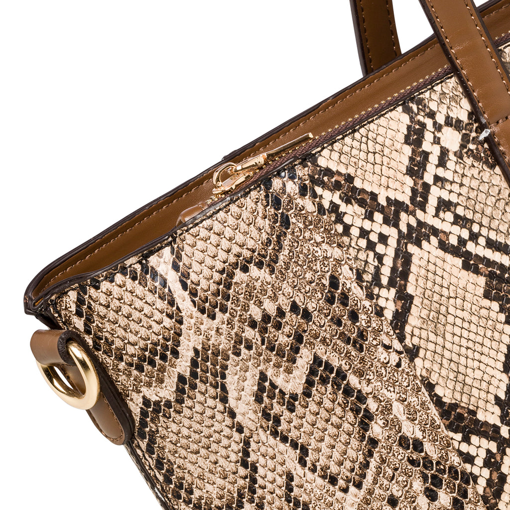 Borsa a spalla da donna effetto pitonato Romeo Gigli Milano Saffron