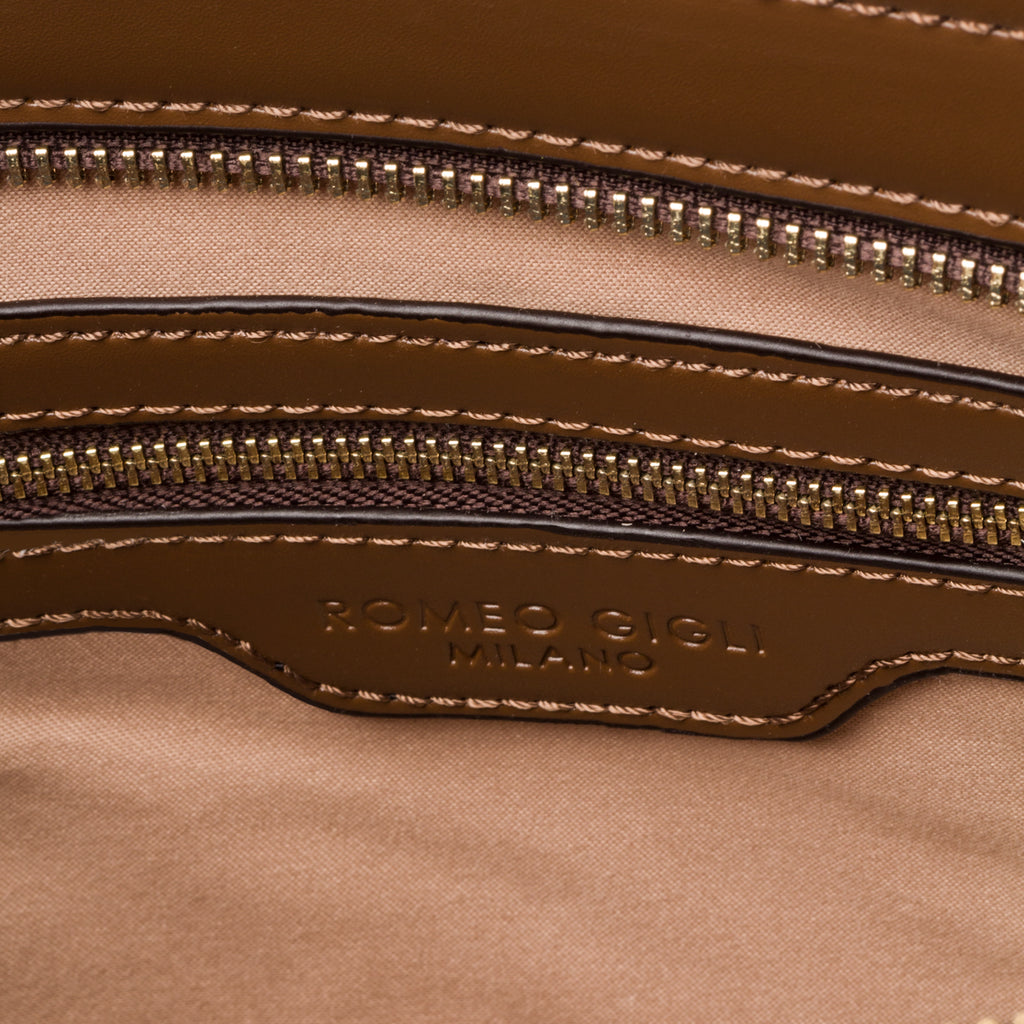 Borsa a spalla da donna effetto pitonato Romeo Gigli Milano Saffron