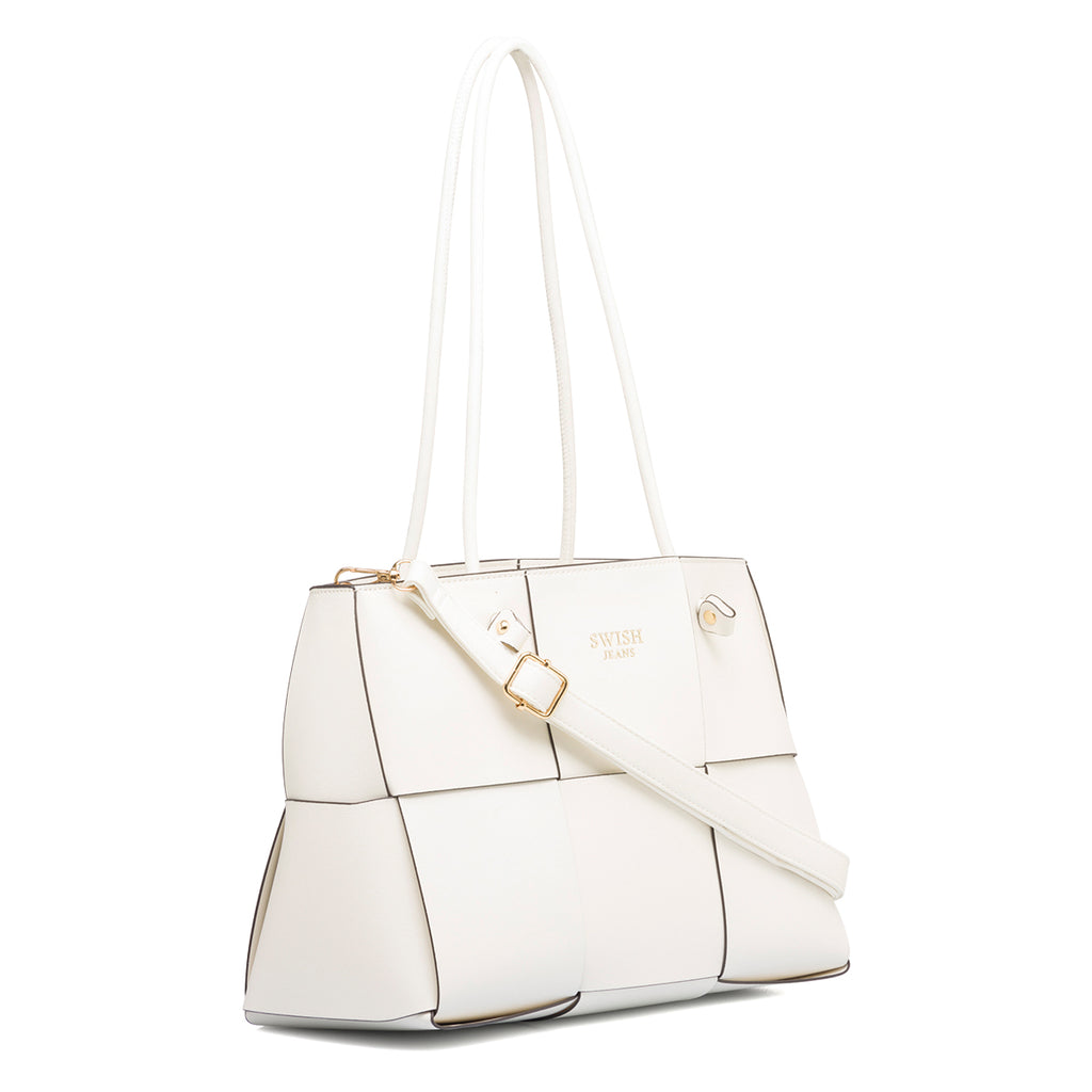 Borsa a spalla bianca da donna Swish Jeans Aria