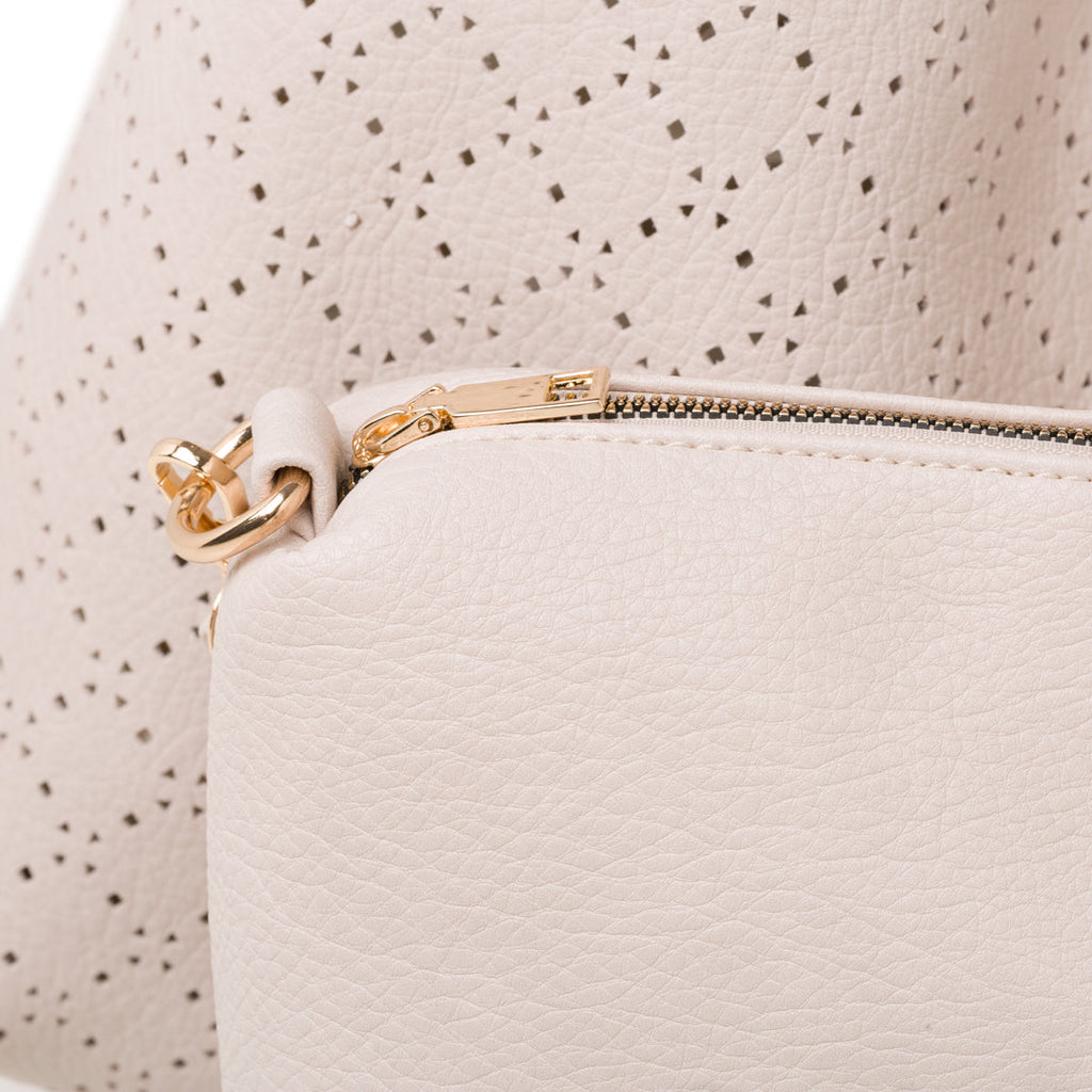 Borsa a spalla traforata nude da donna Swish Jeans Aurea