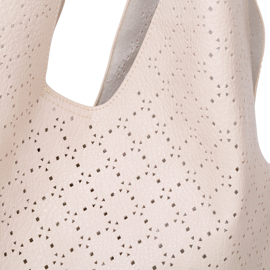 Borsa a spalla traforata nude da donna Swish Jeans Aurea