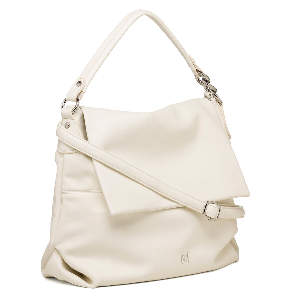 Borsa a spalla bianca da donna Lora Ferres