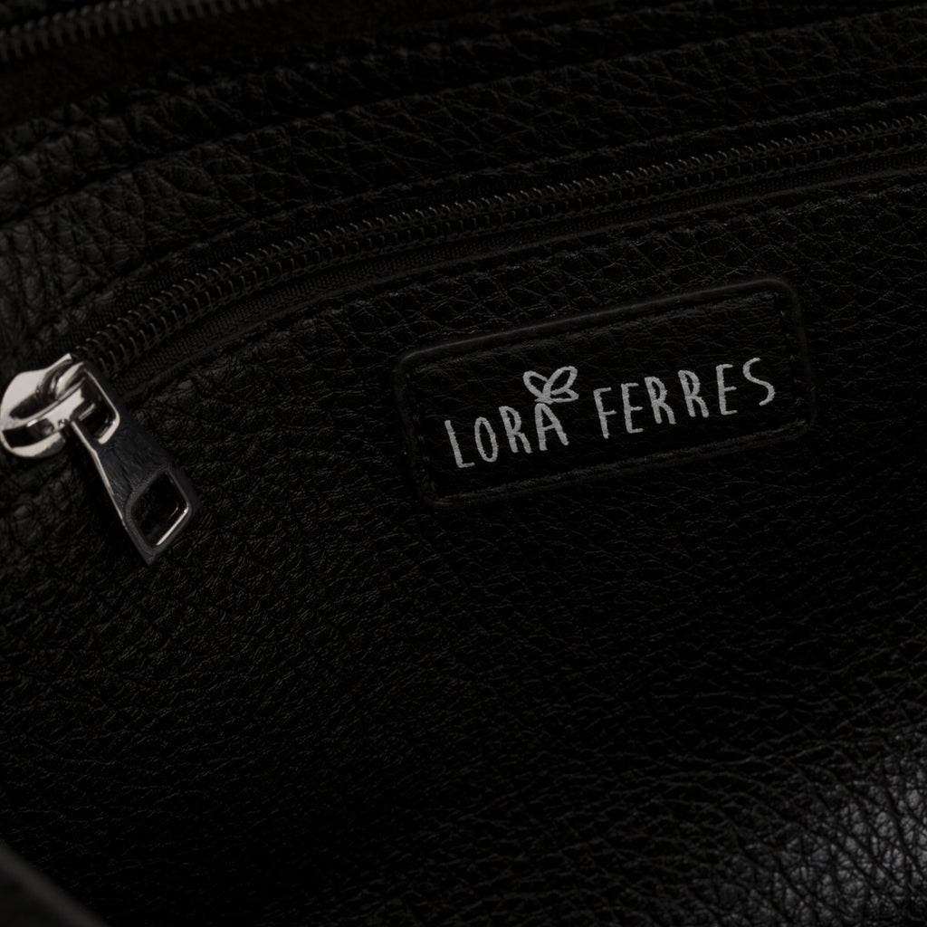 Borsa a spalla nera da donna Lora Ferres