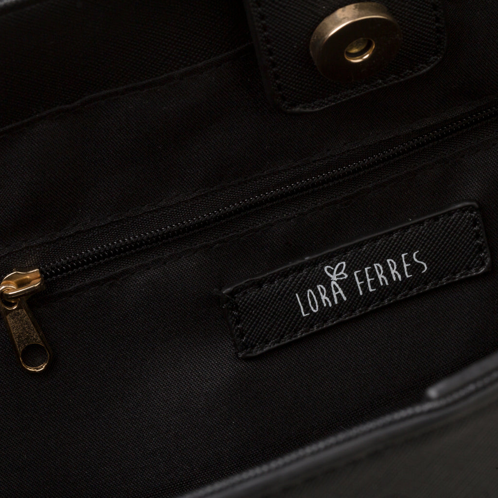Borsa a spalla nera da donna Lora Ferres