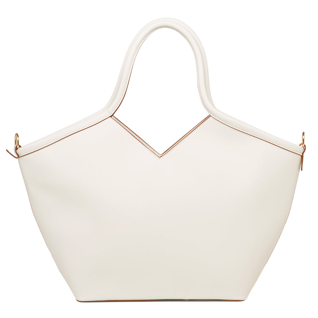 Borsa a spalla bianca off-white da donna con intrecci Romeo Gigli Milano Debra