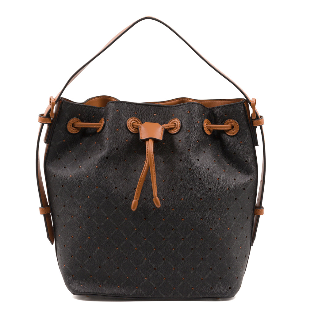 Borsa a spalla nera da donna con monogramma Romeo Gigli Milano Gama