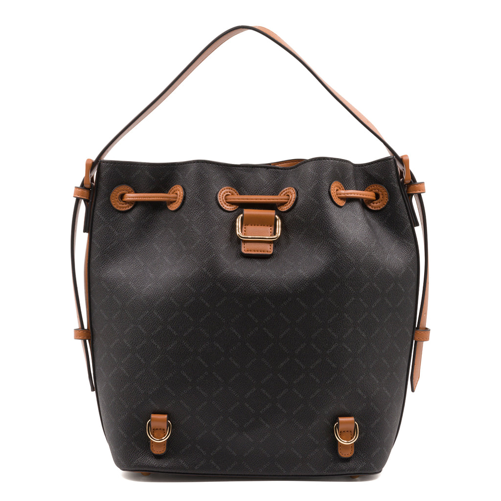 Borsa a spalla nera da donna con monogramma Romeo Gigli Milano Gama