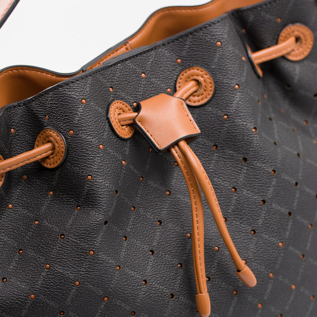 Borsa a spalla nera da donna con monogramma Romeo Gigli Milano Gama