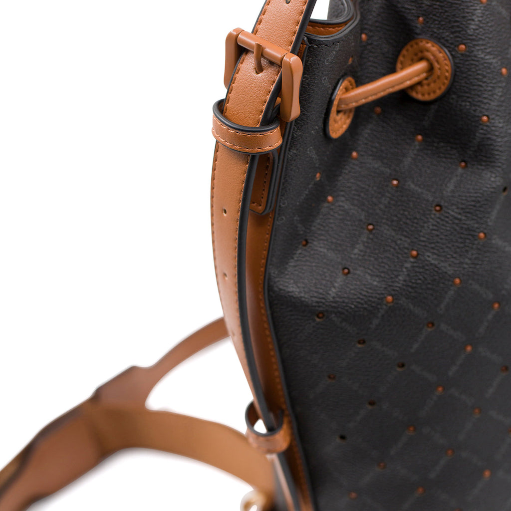 Borsa a spalla nera da donna con monogramma Romeo Gigli Milano Gama