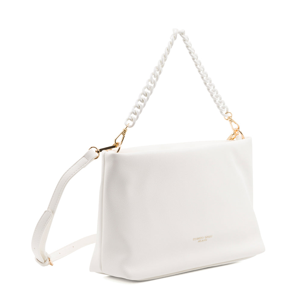 Borsa a spalla bianca off-white da donna Romeo Gigli Milano Lula