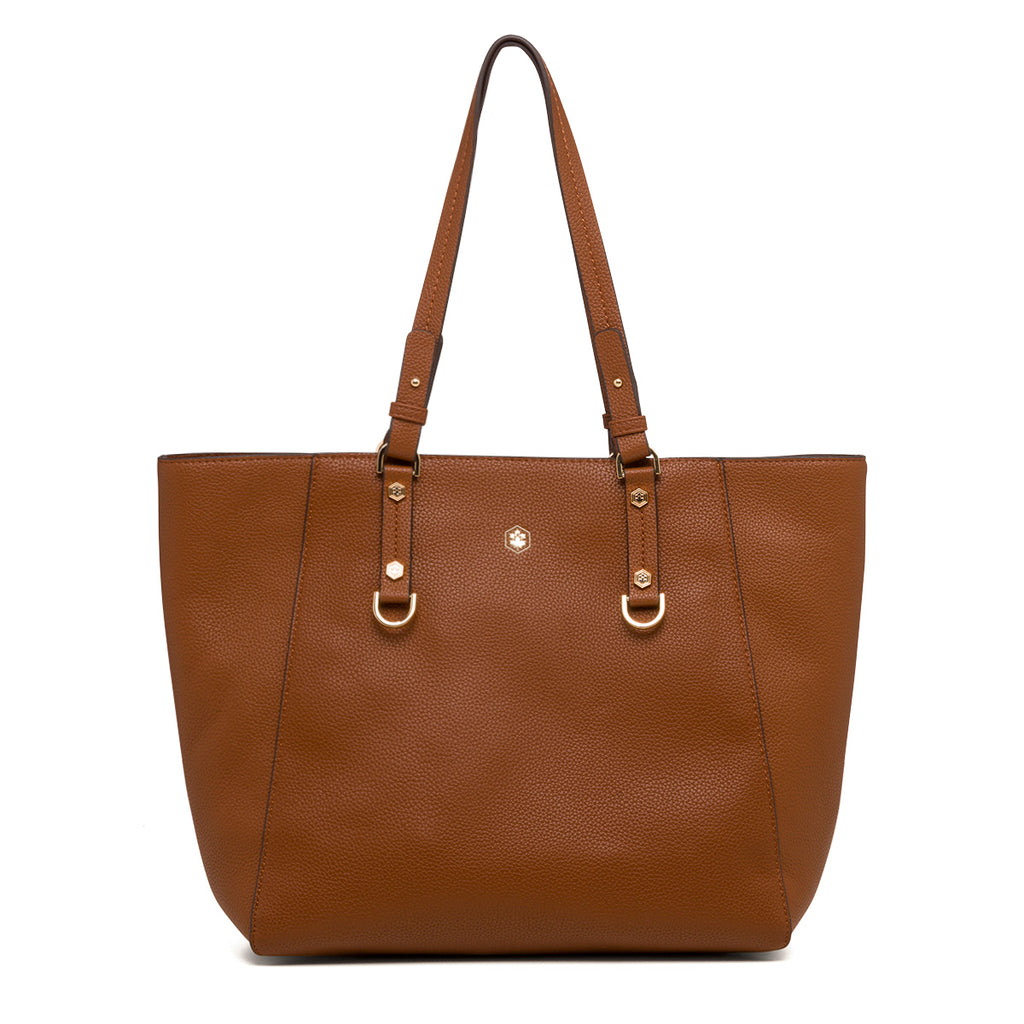 Borsa a spalla marrone da donna con dettagli in oro Lumberjack Diana