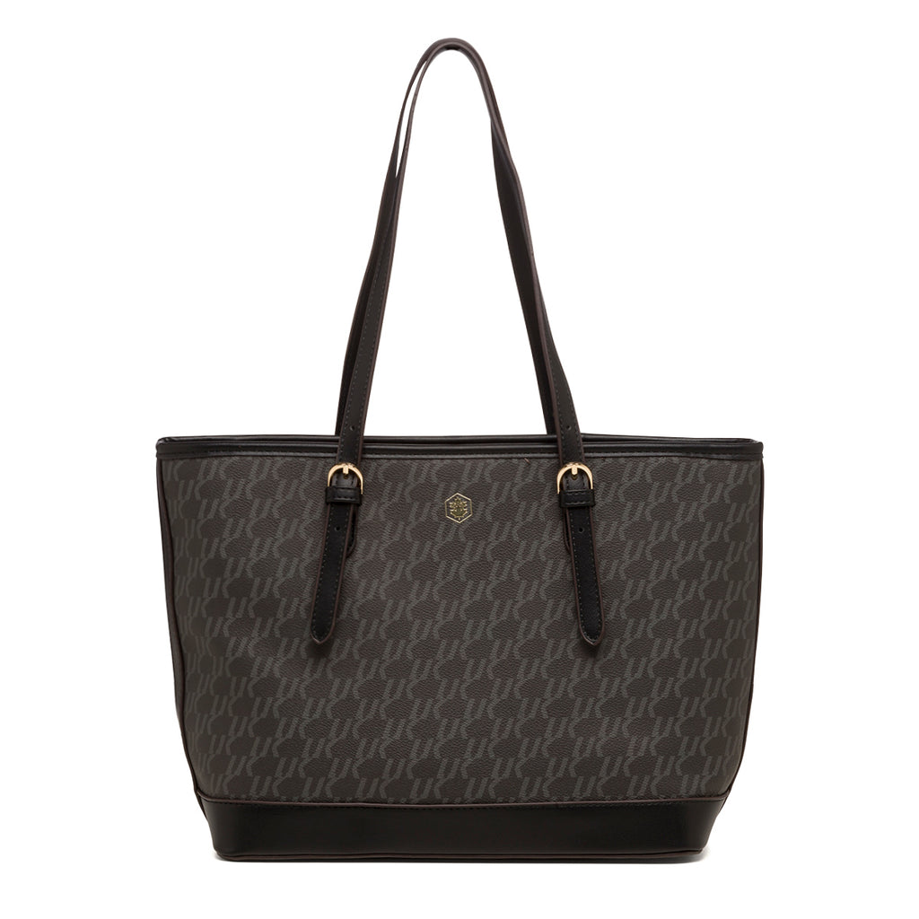 Borsa a spalla nera da donna con stampa monogramma Lumberjack Jamie